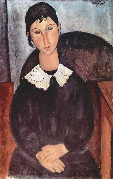 Amedeo Modigliani Elvira mit weissem Kragen oil painting image